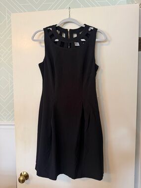 Eliza J Black Sleeveless Cutout Neck A-Line Dress